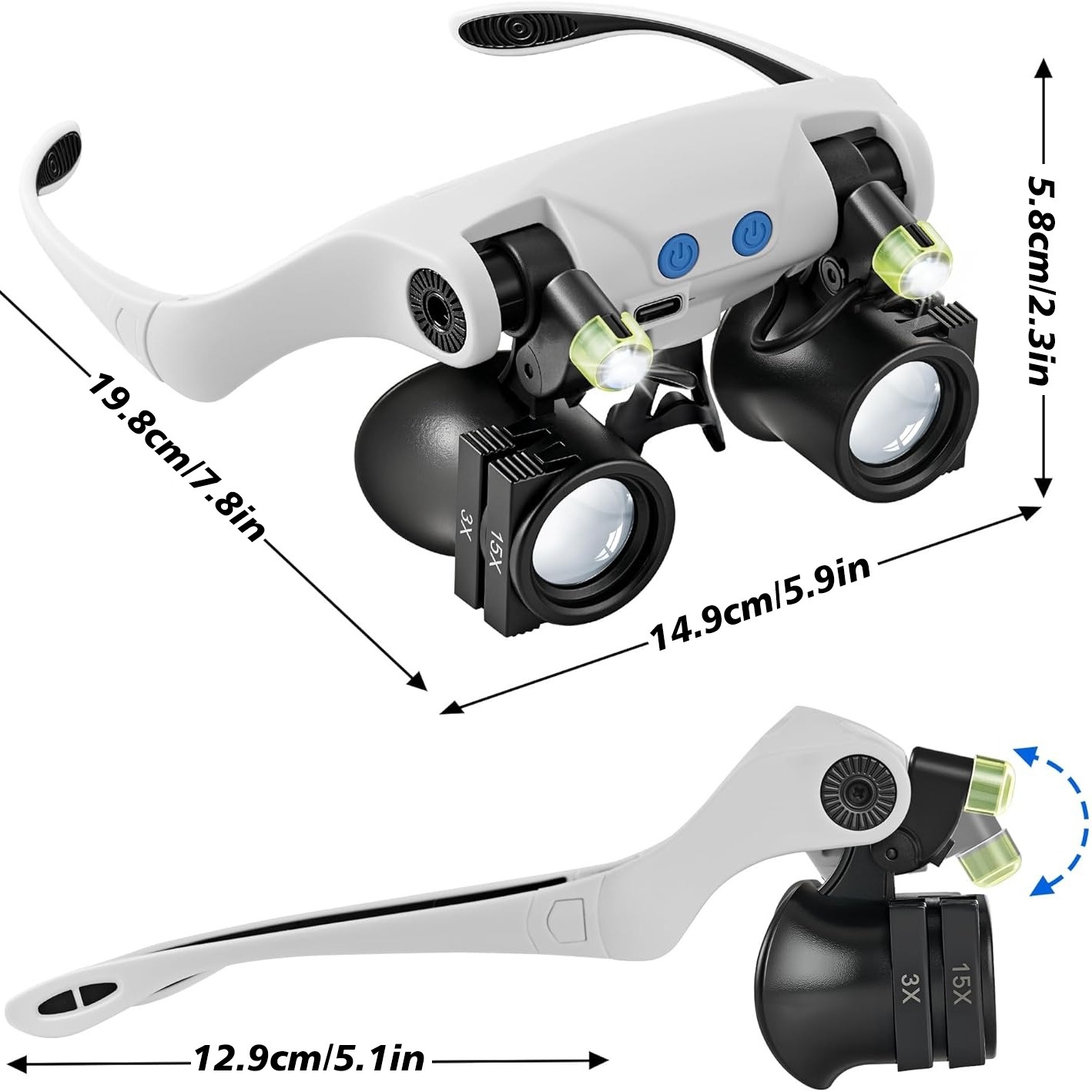 Head-mounted LED Magnifying Gl - Electronics Repair Glasses 评论和价格