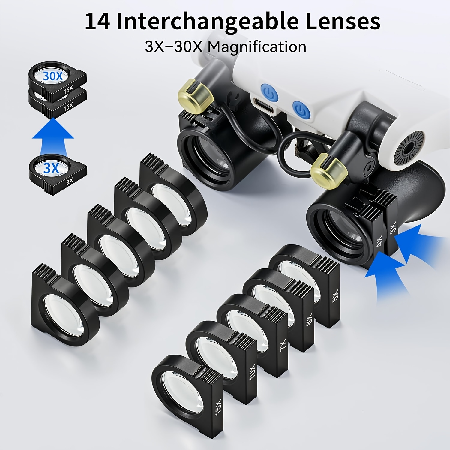 Head-mounted LED Magnifying Gl - Electronics Repair Glasses 评论和价格