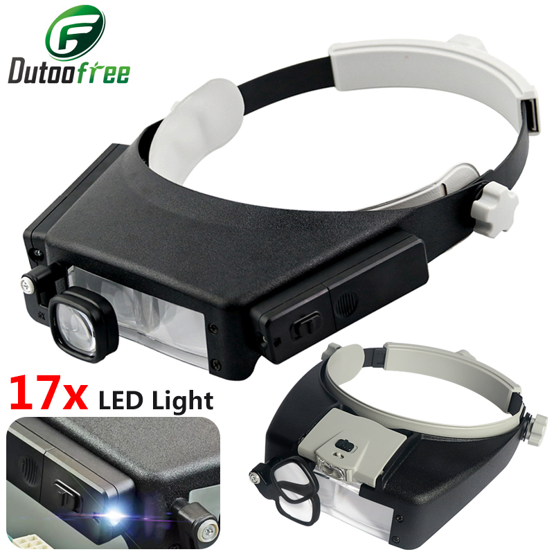 New Headband Magnifier LED Lig - Electronics Repair Glasses 评论和价格